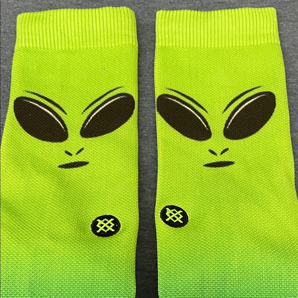 Stance Neon Green Alien Face Socks - Picture 1 of 5